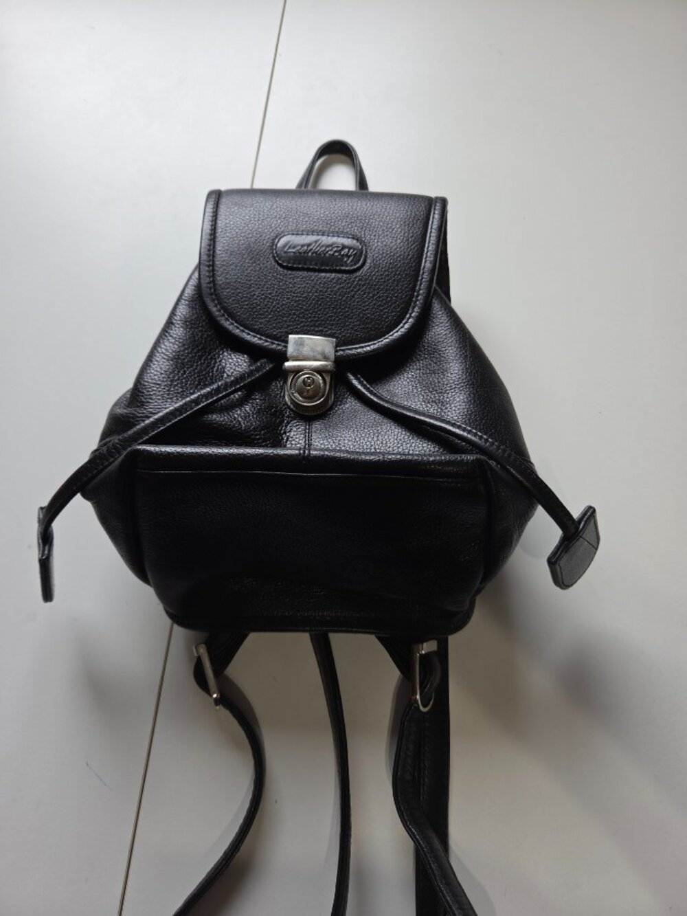 Small Black Leather Backpack